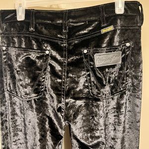 Black velvet trumpet flared wranglers